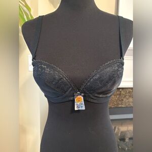 Vintage 1960s Deadstock QT Black Bra